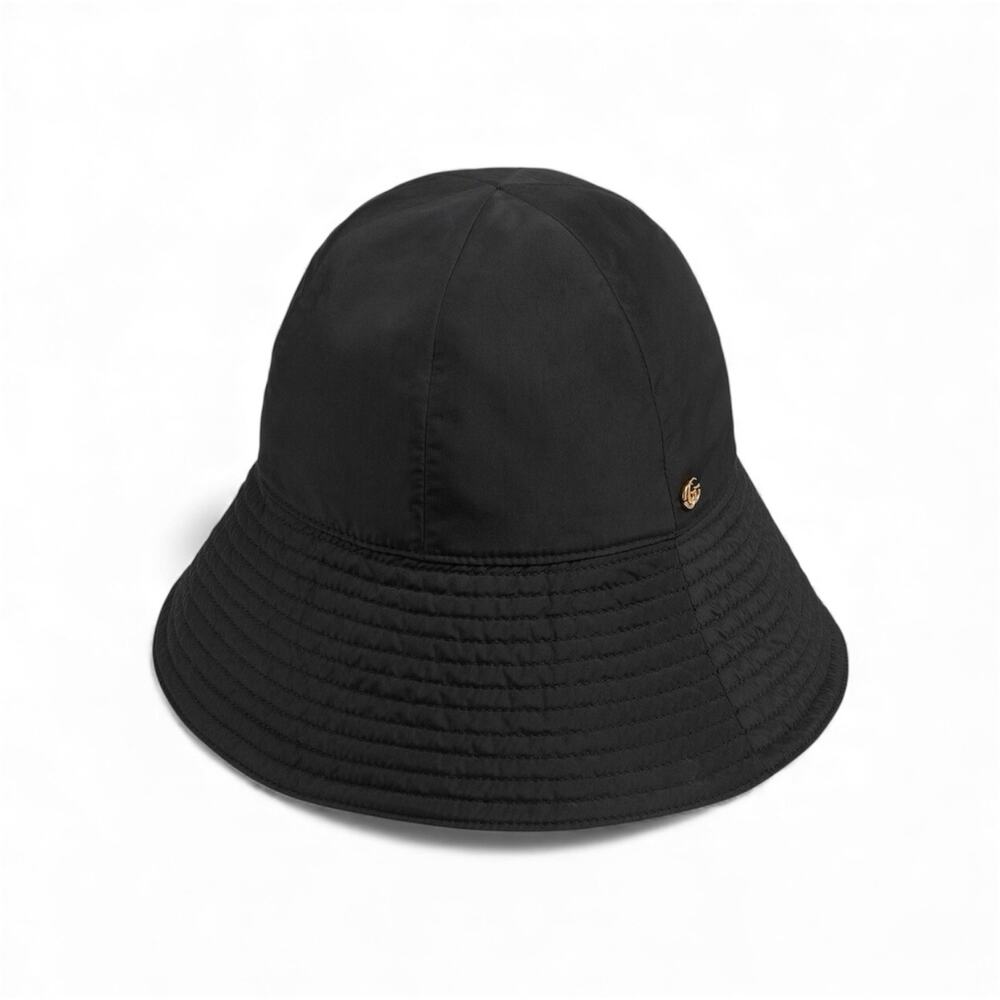 NWT Gucci Brella Cloche Size M 57cm Nylon Bucket Hat Black Gold GG Marmont $599 - Picture 2 of 15